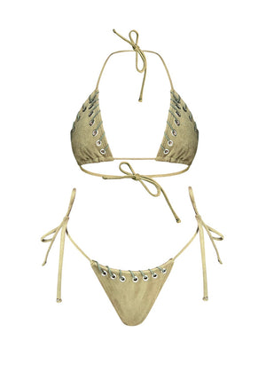
                  
                    Maria' Khaki Suede Bikini
                  
                