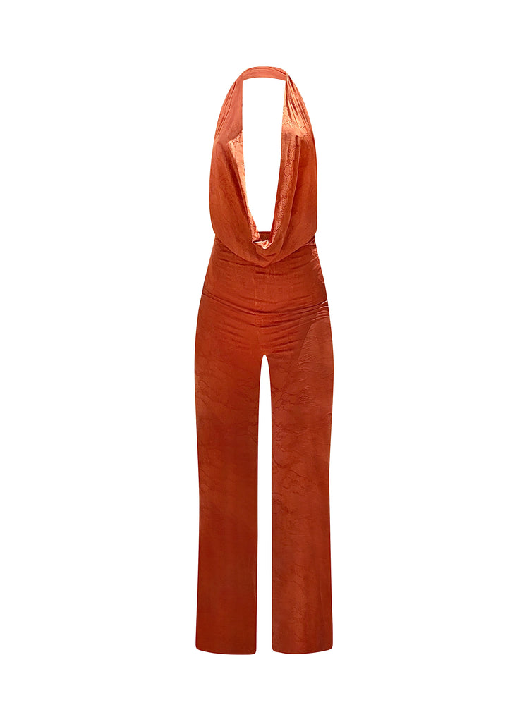 
                  
                    Kali’ Orange Slinky Jumpsuit
                  
                