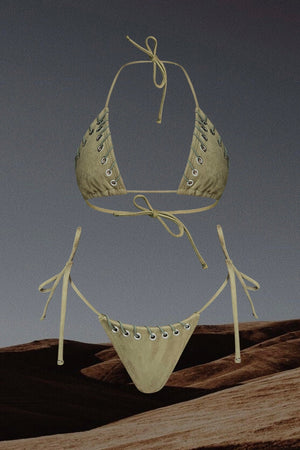 
                  
                    Maria' Khaki Suede Bikini
                  
                
